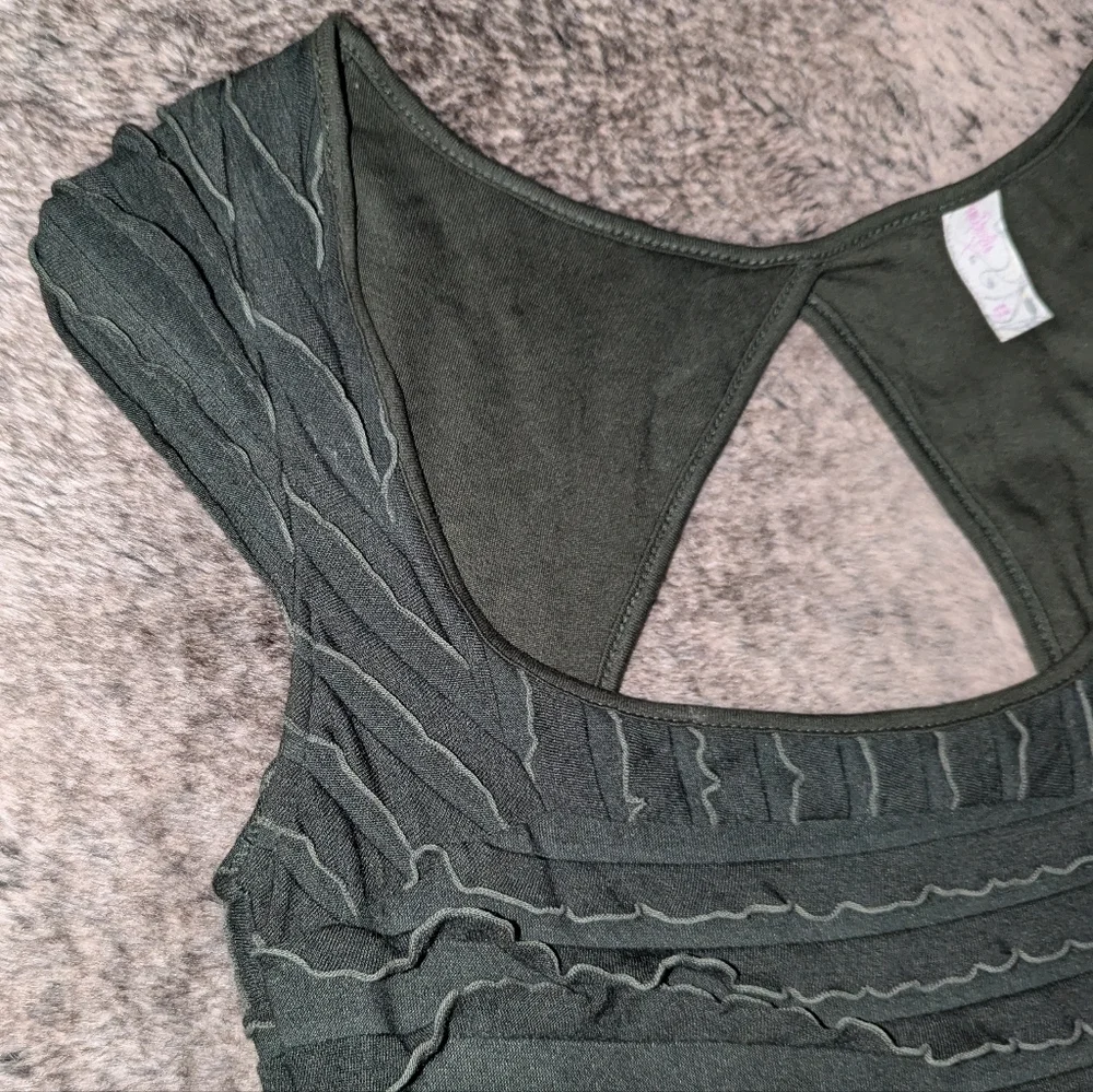 Free People FP X Ruffles Rows Maxi Dress Green Women's XS